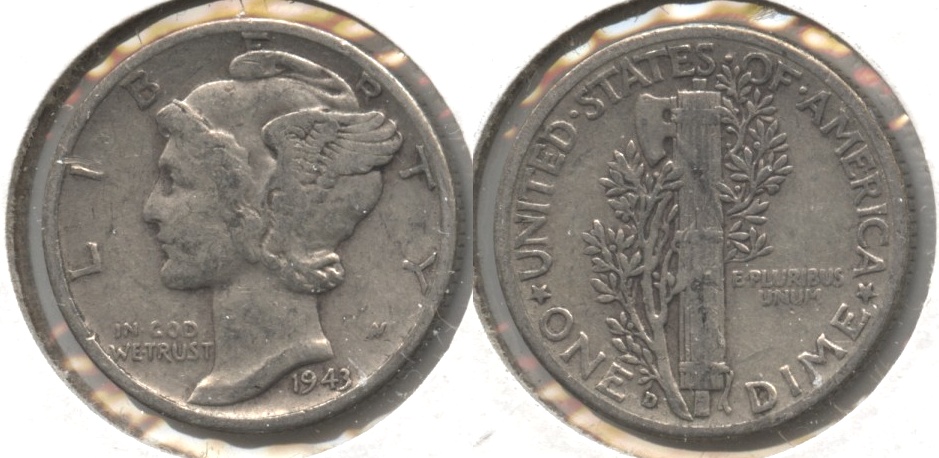 1943-D Mercury Dime Fine-12 #x