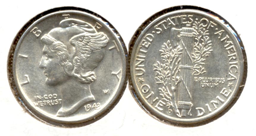 1943-D Mercury Dime MS-63 k