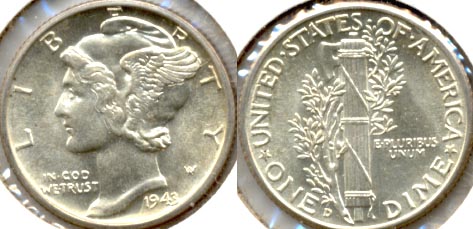 1943-D Mercury Dime MS-64