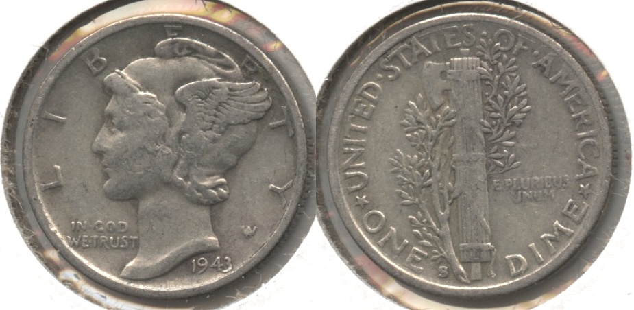 1943-S Mercury Dime Fine-12 #aa