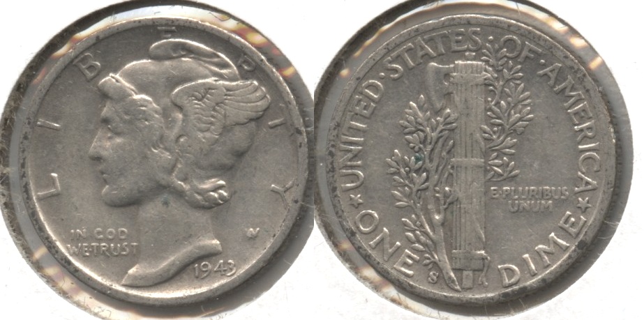 1943-S Mercury Dime Fine-12 #ab