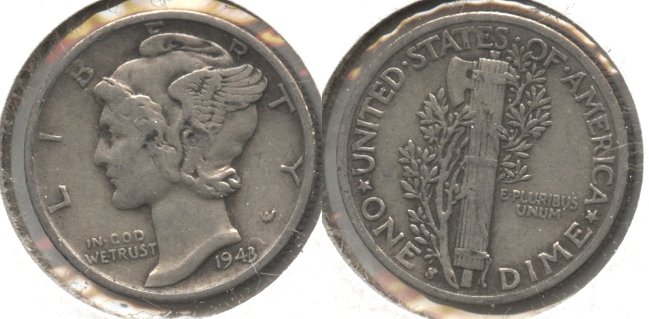 1943-S Mercury Dime Fine-12 #b