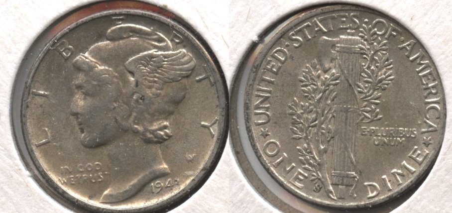 1943-S Mercury Dime VF-20 #c