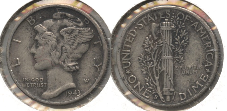 1943-S Mercury Dime VF-20 #m