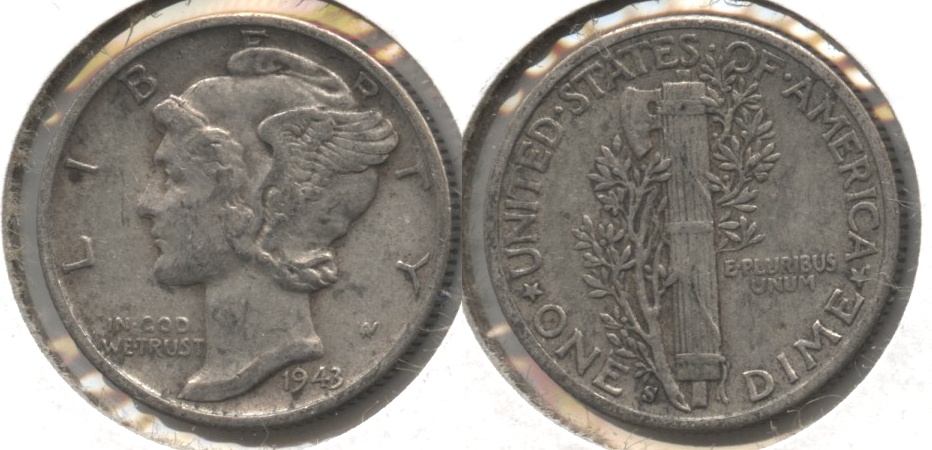 1943-S Mercury Dime VF-20 #p