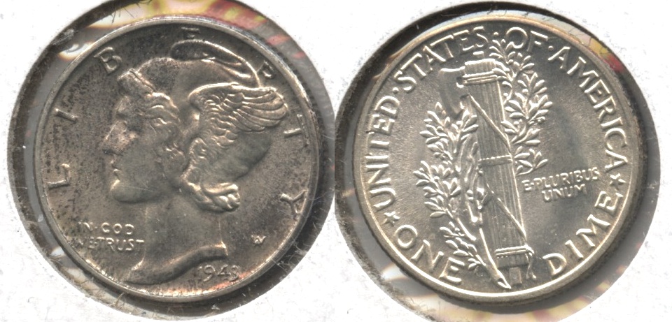1943 Mercury Dime MS-60 #d