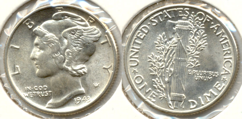 1943 Mercury Dime MS-63