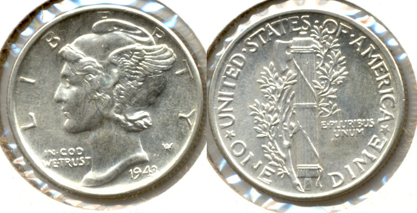 1943 Mercury Dime MS-64