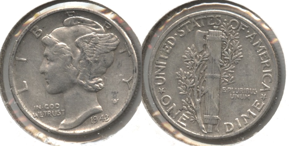 1943 Mercury Dime VF-20 #a