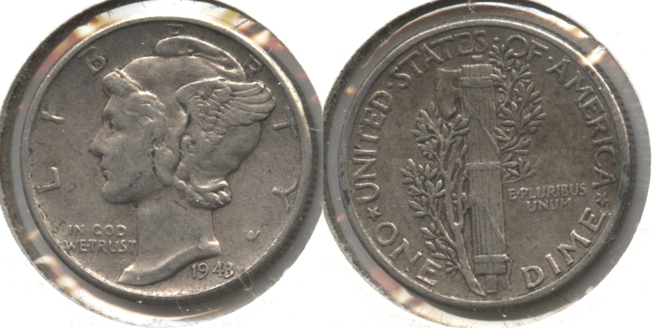 1943 Mercury Dime VF-20 #e
