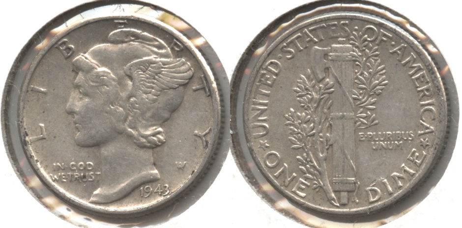 1943 Mercury Dime VF-20 #k