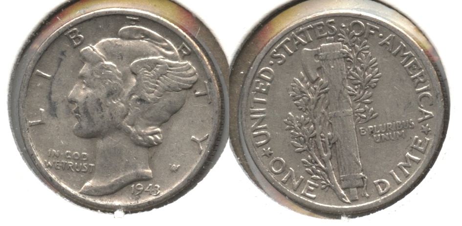 1943 Mercury Dime VF-20 #w