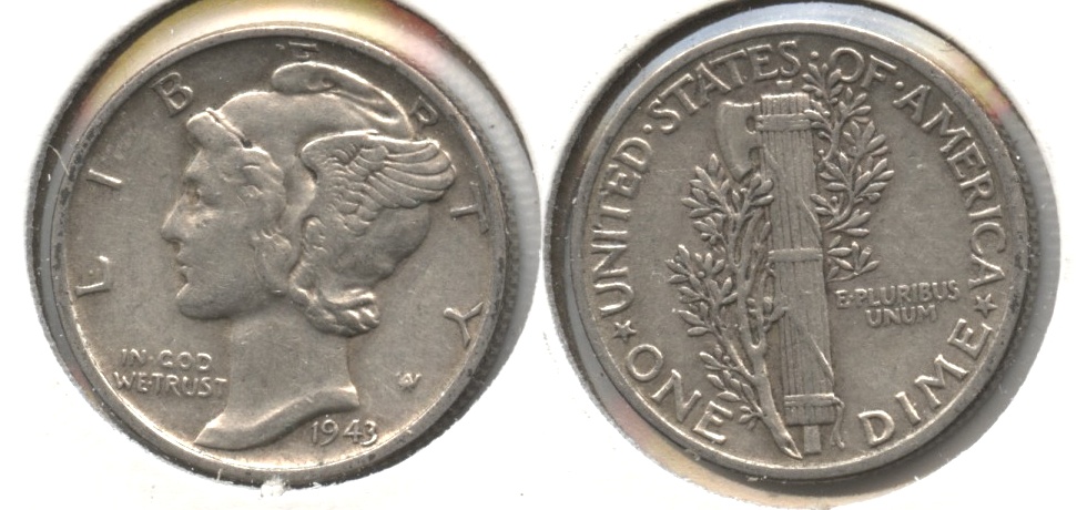 1943 Mercury Dime VF-30 #a