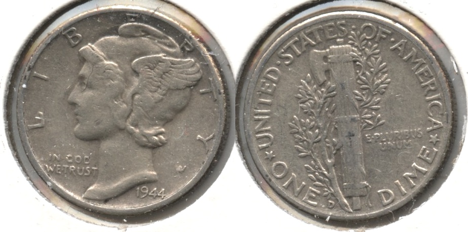 1944-D Mercury Dime Fine-12 #e
