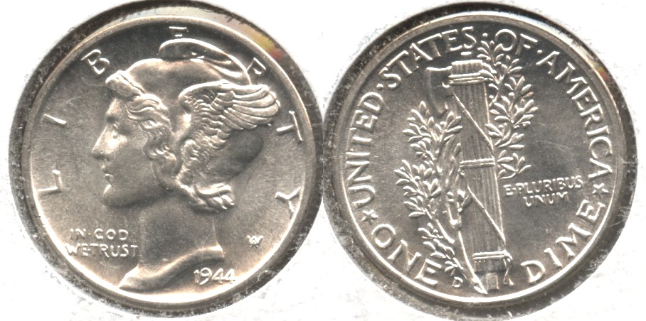 1944-D Mercury Dime MS-60 #a