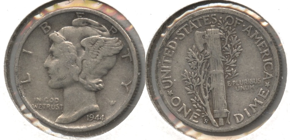 1944-S Mercury Dime Fine-12 #au