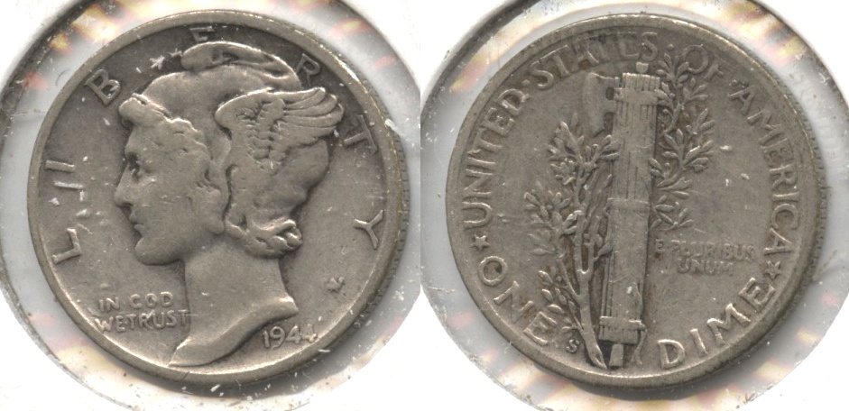 1944-S Mercury Dime Fine-12 #b