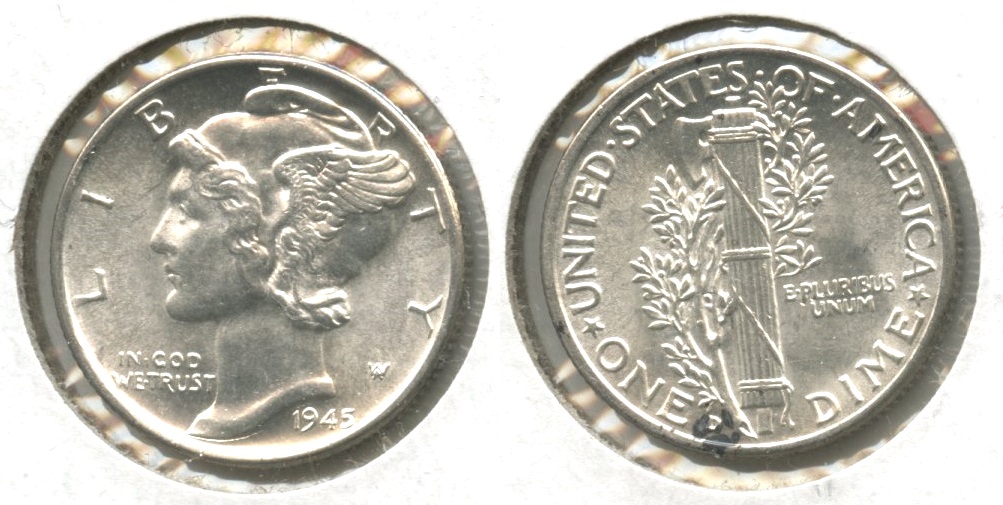 1945-D Mercury Dime MS-60 #n