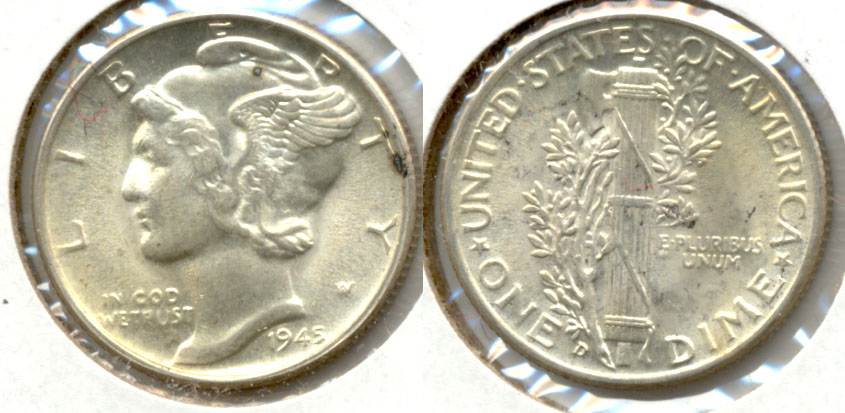 1945-D Mercury Dime MS-63 d