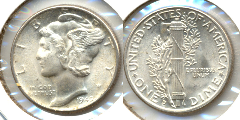 1945-D Mercury Dime MS-63 h