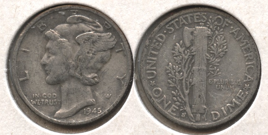 1945-S Mercury Dime Fine-12 #al