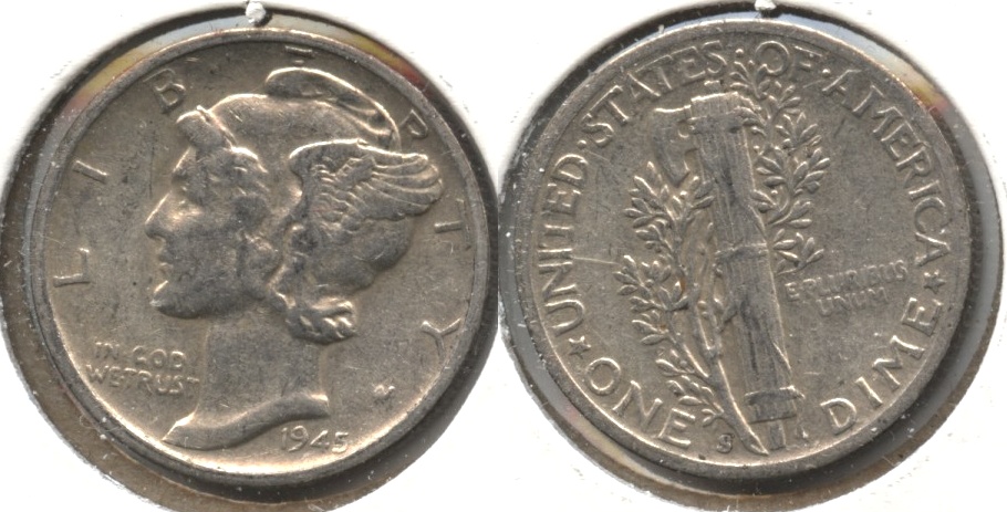 1945-S Mercury Dime Fine-15