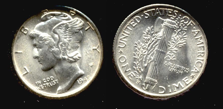 1945-S Mercury Dime MS-64 n