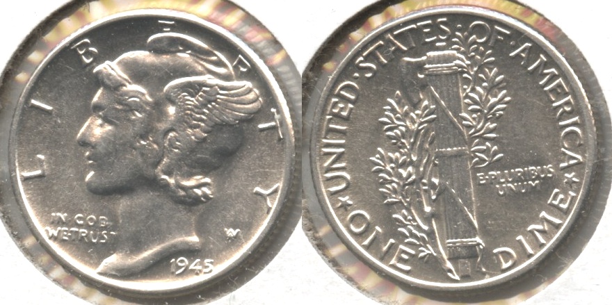 1945 Mercury Dime AU-50 #d