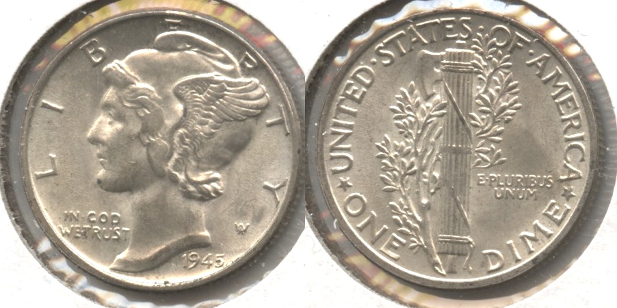 1945 Mercury Dime AU-55 #b