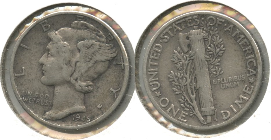 1945 Mercury Dime Fine-12 #a