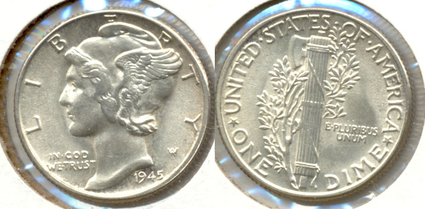 1945 Mercury Dime MS-63 h