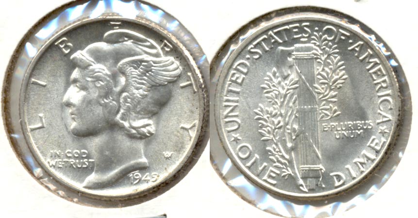 1945 Mercury Dime MS-63 v