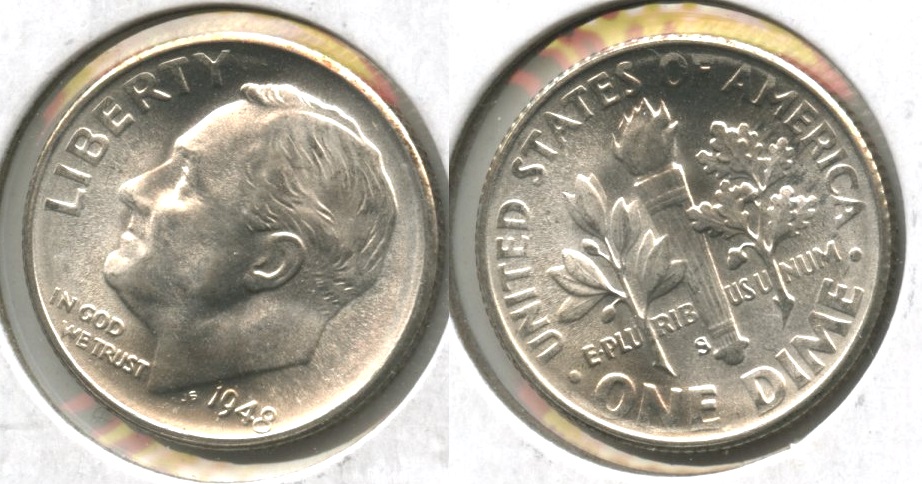 1948-S Roosevelt Dime MS-64 #e