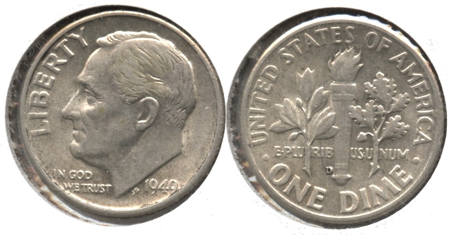 1949-D Roosevelt Dime AU-50