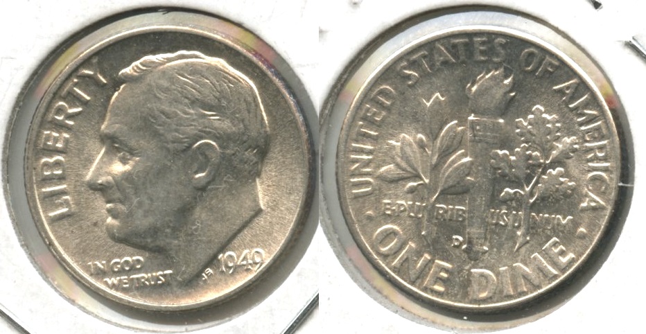 1949-D Roosevelt Dime AU-55 #c