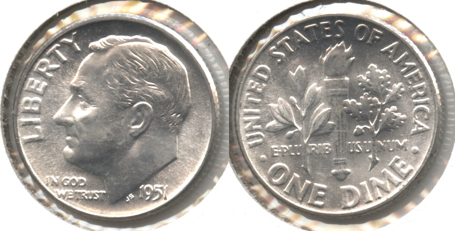 1951 Roosevelt Dime MS-63 #b