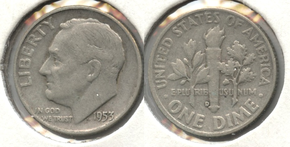 1953-D Roosevelt Dime VG-8