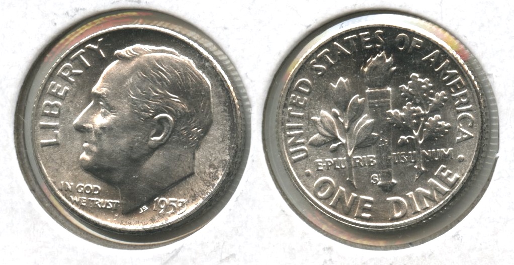 1953-S Roosevelt Dime MS-60