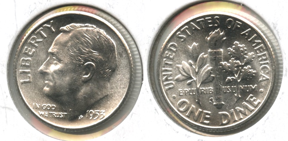 1953-S Roosevelt Dime MS-63 #a