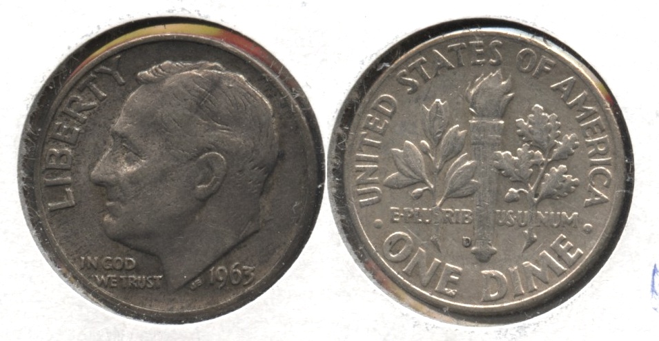 1963-D Roosevelt Dime Fine-12