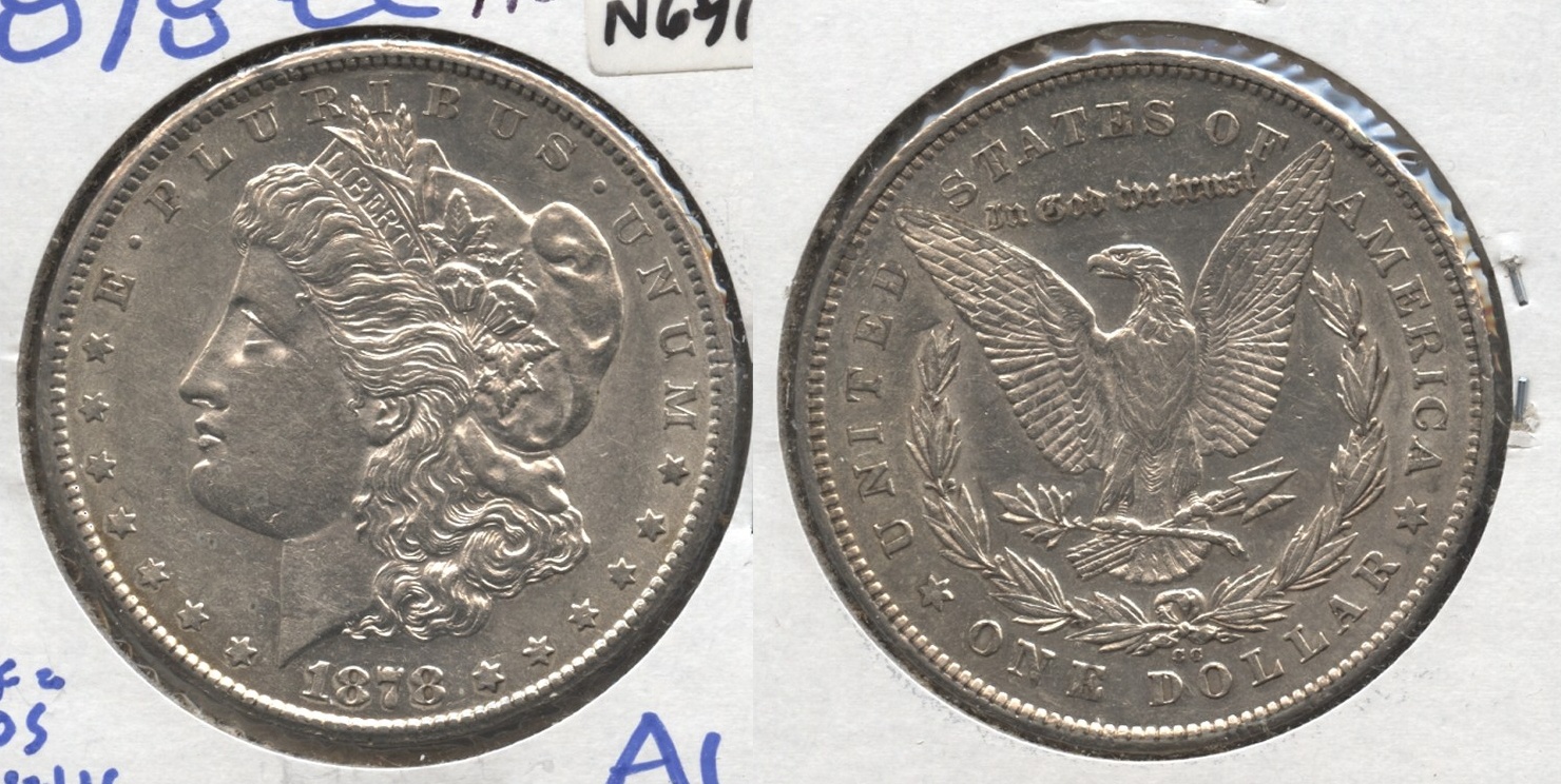 1878-CC Morgan Silver Dollar AU-50 #a