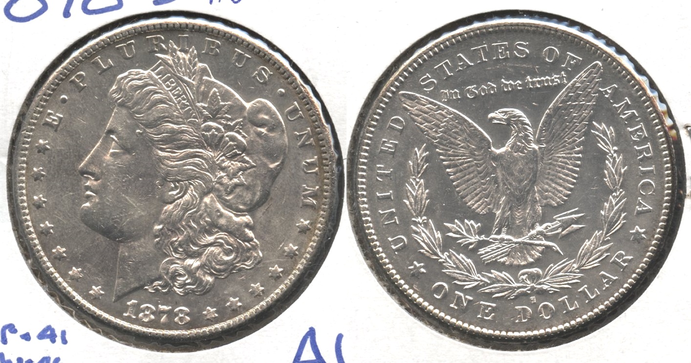1878-S Morgan Silver Dollar AU-50 #o
