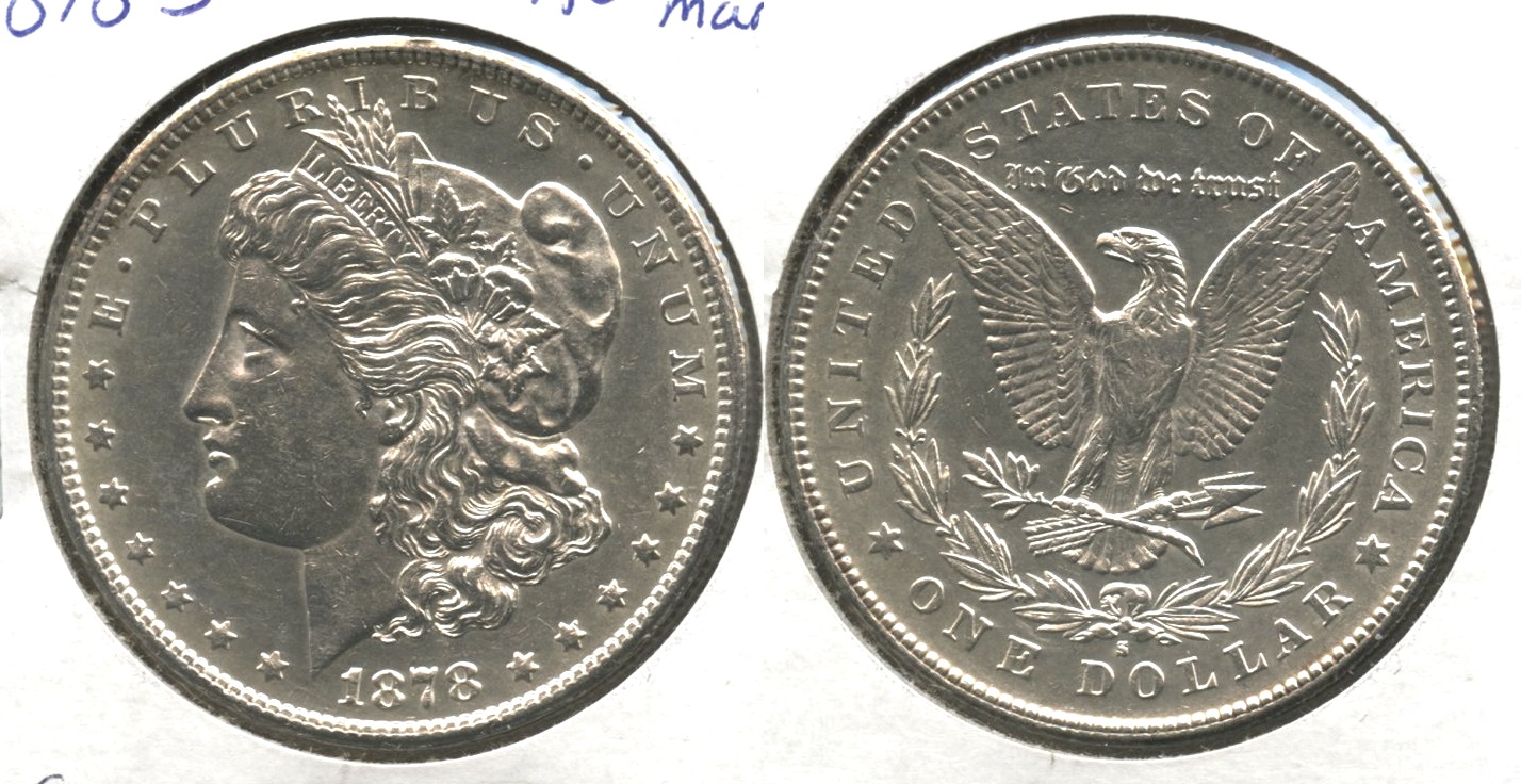 1878-S Morgan Silver Dollar AU-50 #s Few Marks