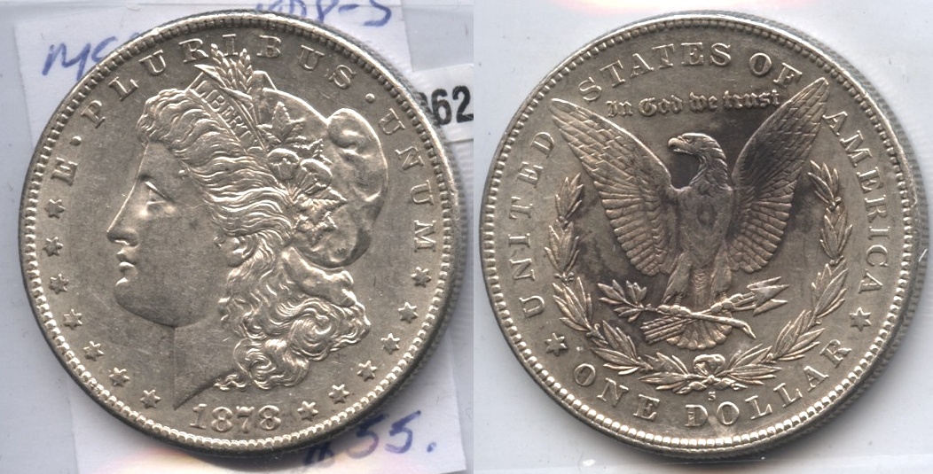 1878-S Morgan Silver Dollar AU-55