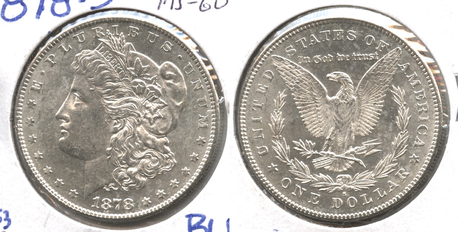 1878-S Morgan Silver Dollar MS-60 #s