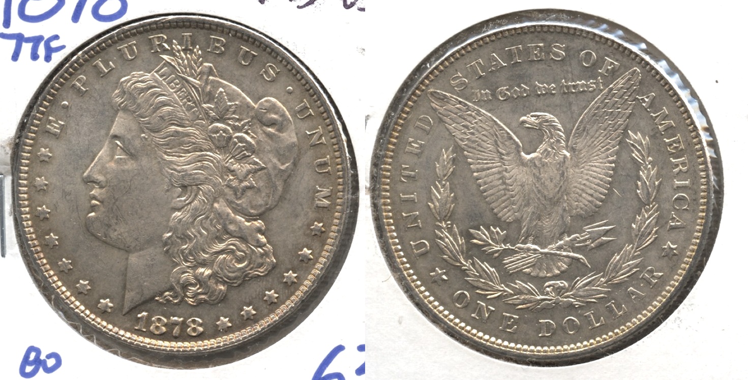 1878 Morgan Silver Dollar 7 Tailfeathers MS-63