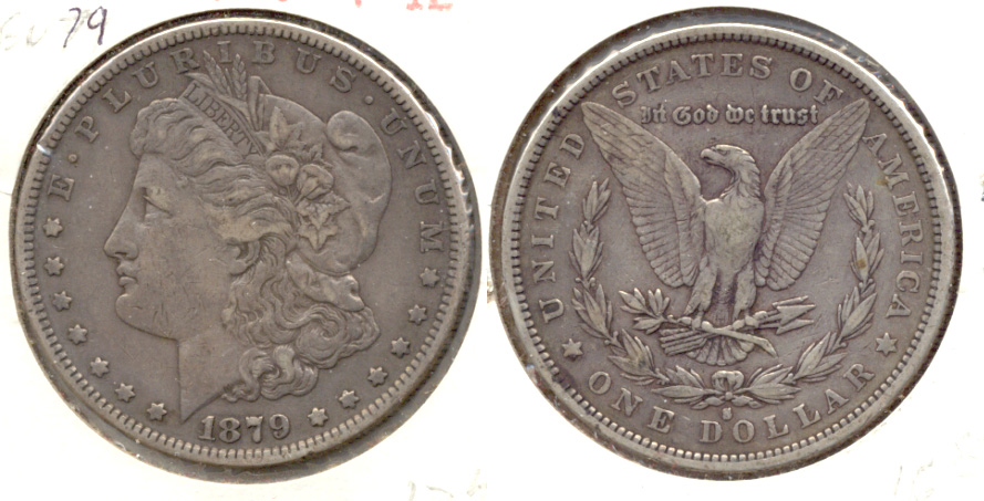 1879-S Morgan Silver Dollar Fine-12 b