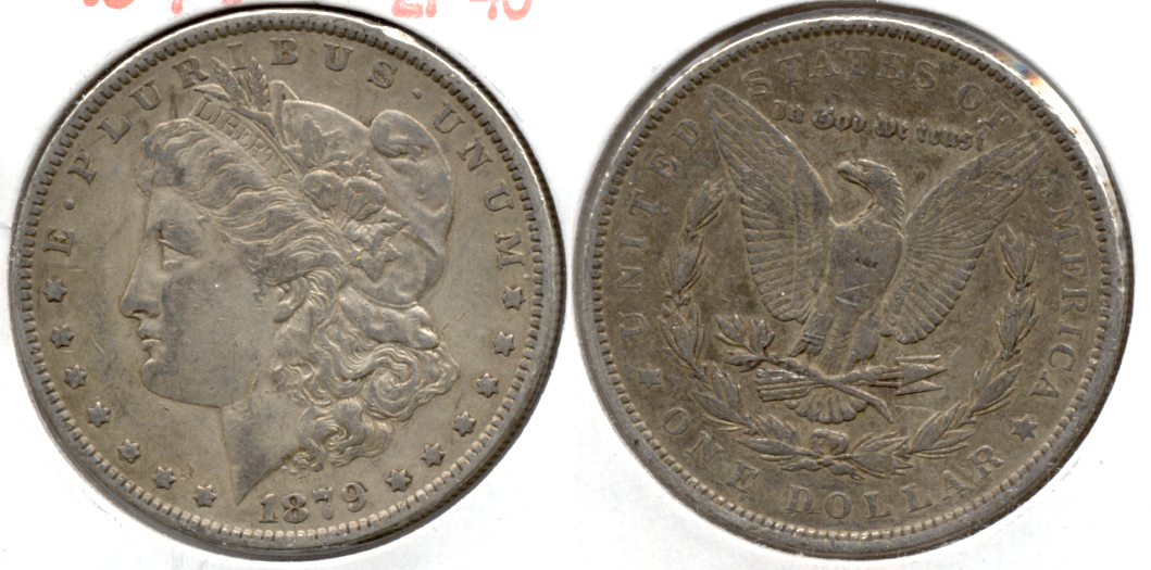 1879 Morgan Silver Dollar EF-40 e Few Marks