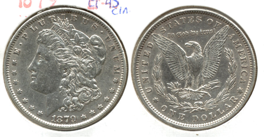 1879 Morgan Silver Dollar EF-45 Cleaned