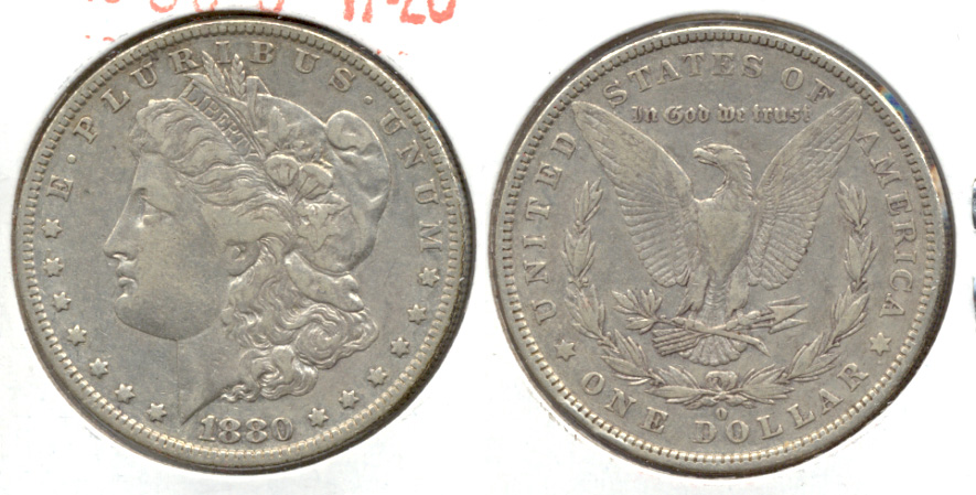 1880-O Morgan Silver Dollar VF-20